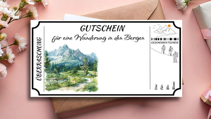 Gutschein für eine Wanderung in den Bergen